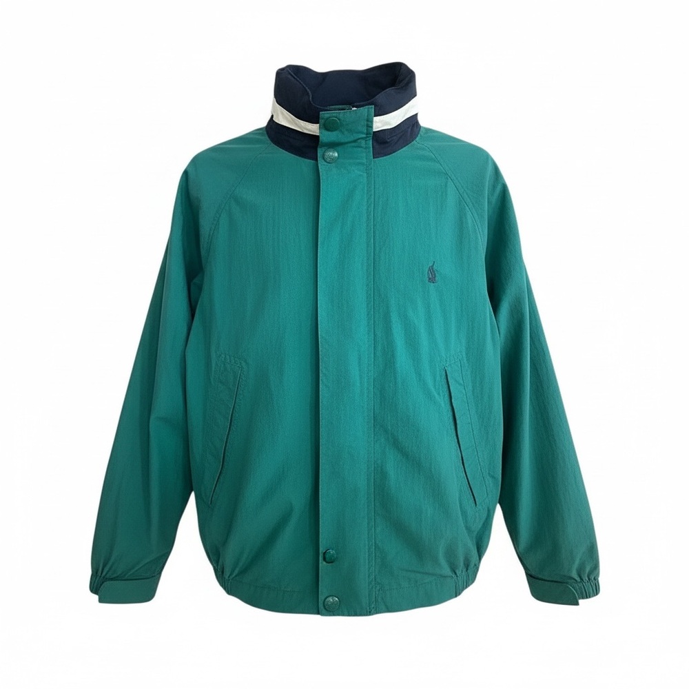 Vintage Nautica Blue Green Windbreaker Jacket - Size L